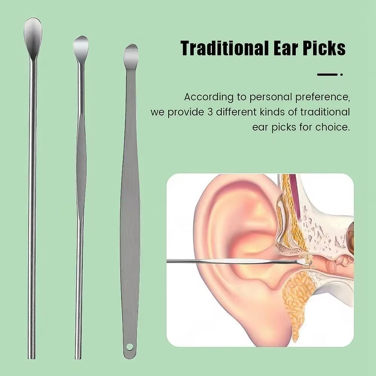 Ear Wax Cleaner Kit, 6 in 1 Reusable Tools with Pouch