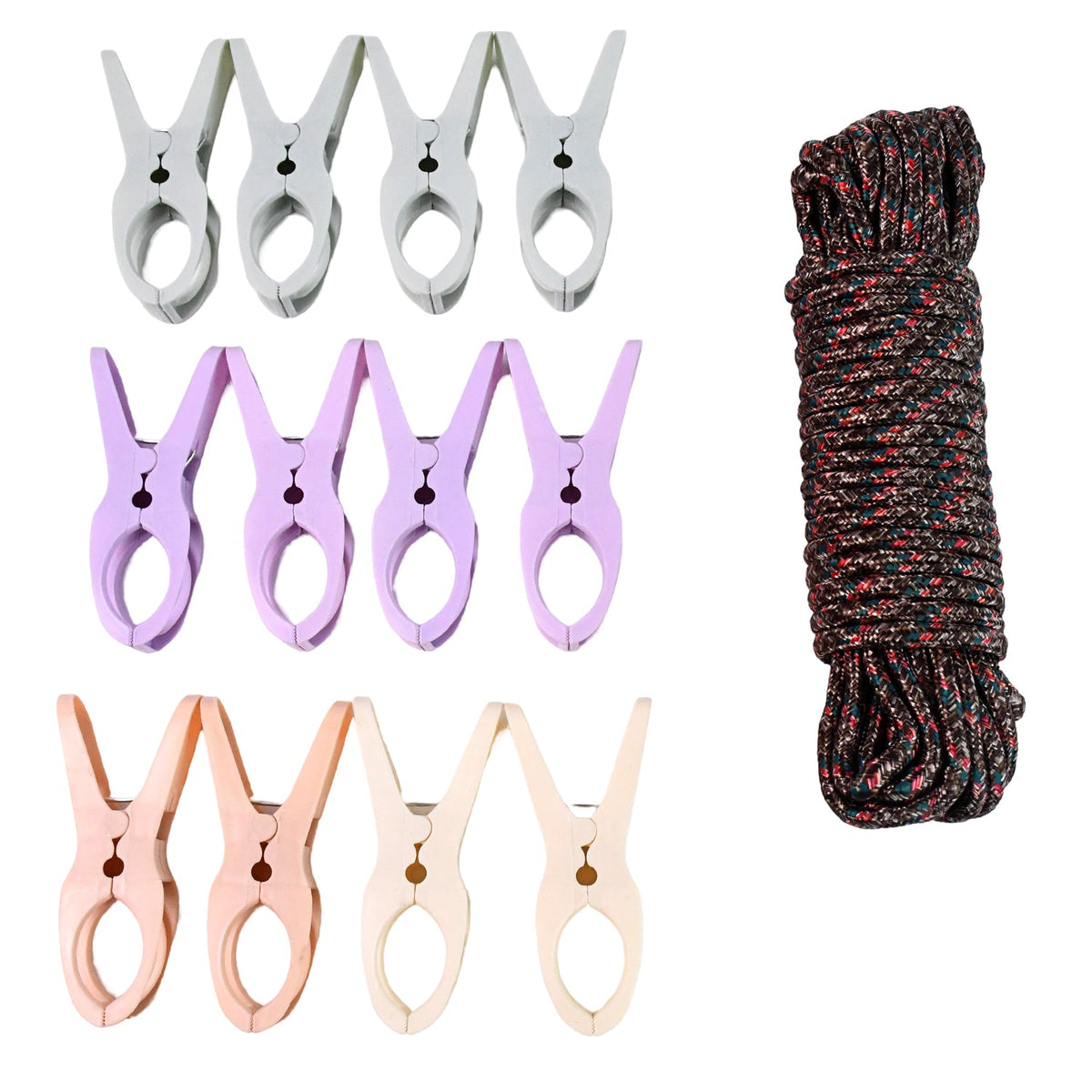Cloth Drying Rope with 12 Clips