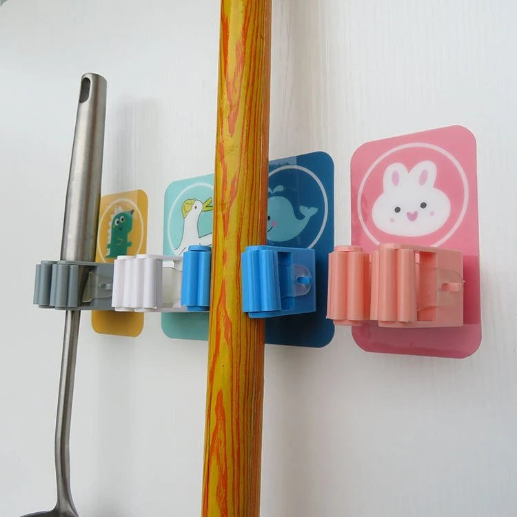 Magic Sticker Series Self Adhesive Mop and Broom Holder