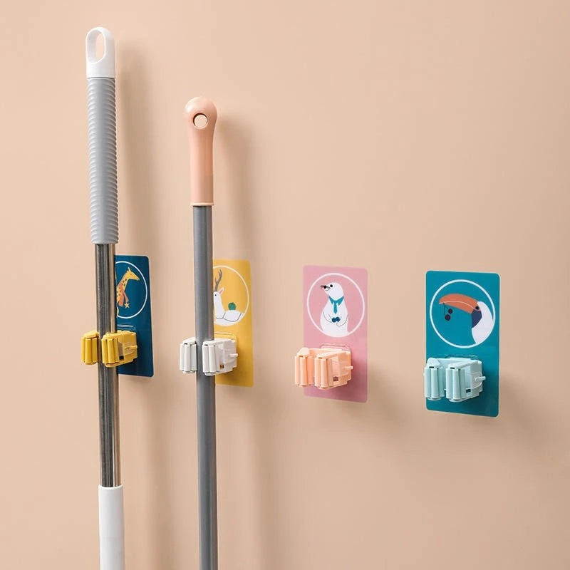 Magic Sticker Series Self Adhesive Mop and Broom Holder