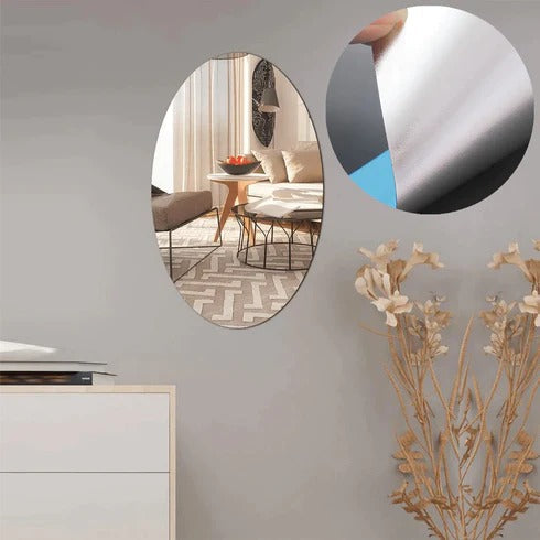 Oval Wall Mirror Sticker