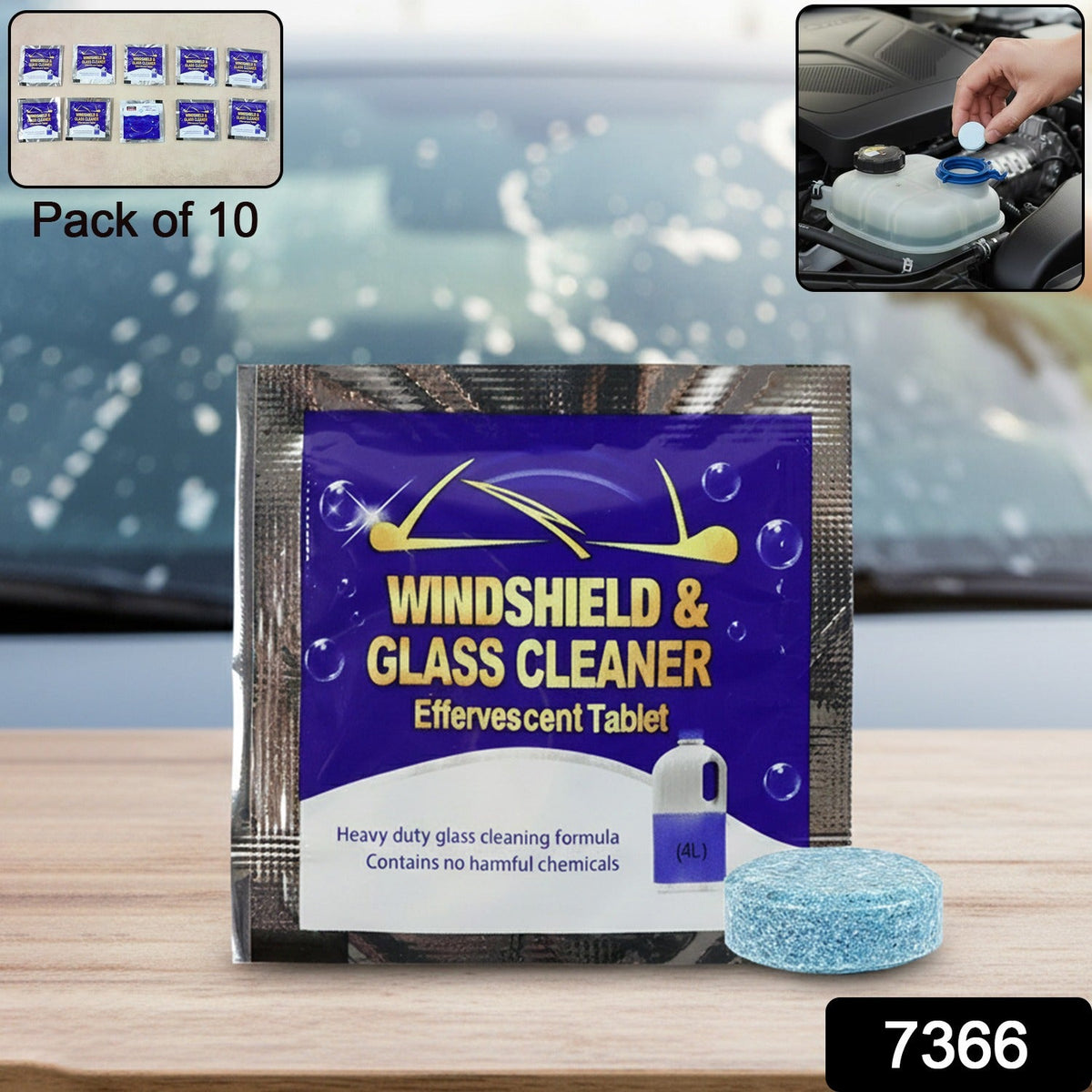 Effervescent Car Windshield Wiper Glass Cleaner Tablets