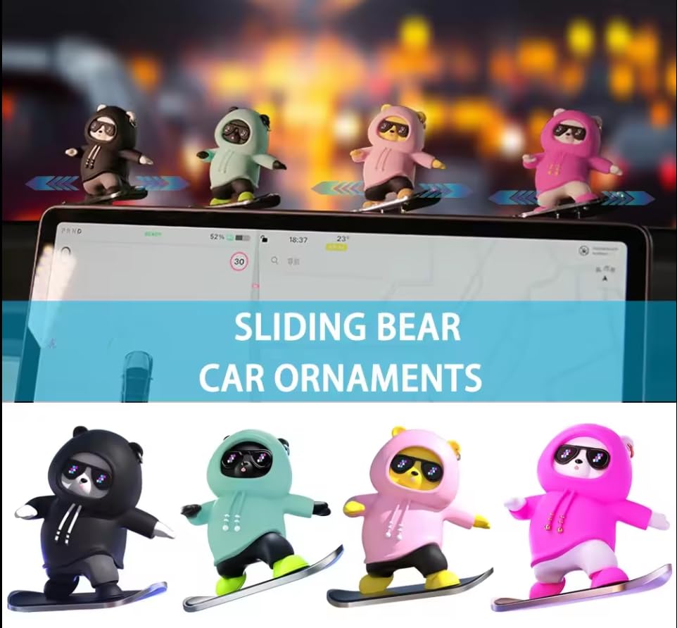Sliding Bear Car Dashboard Decoration