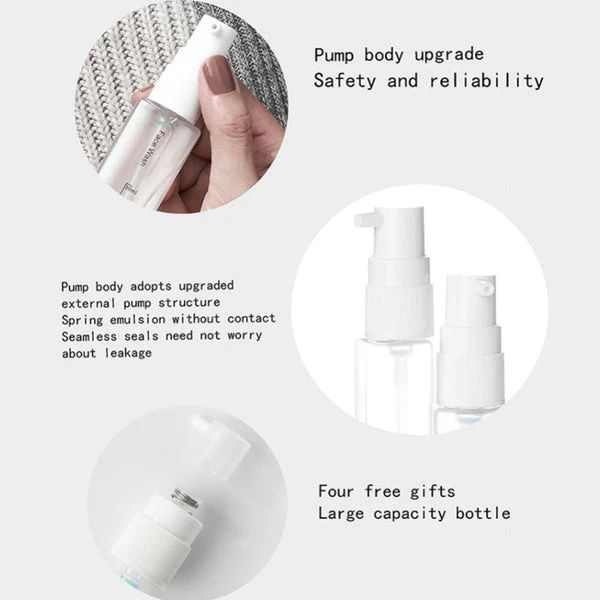 Travel Plastic Leak Proof  4 in 1 Travel Dispenser Bottle Refillable Cosmetic Containers Set (Multicolor)