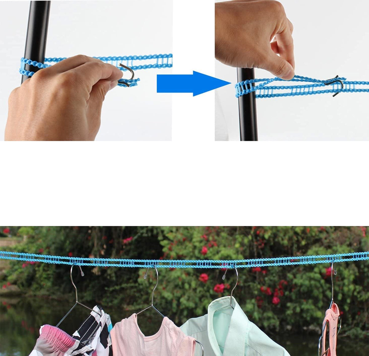Cloth Line Rope with Hook (5 Mtr)