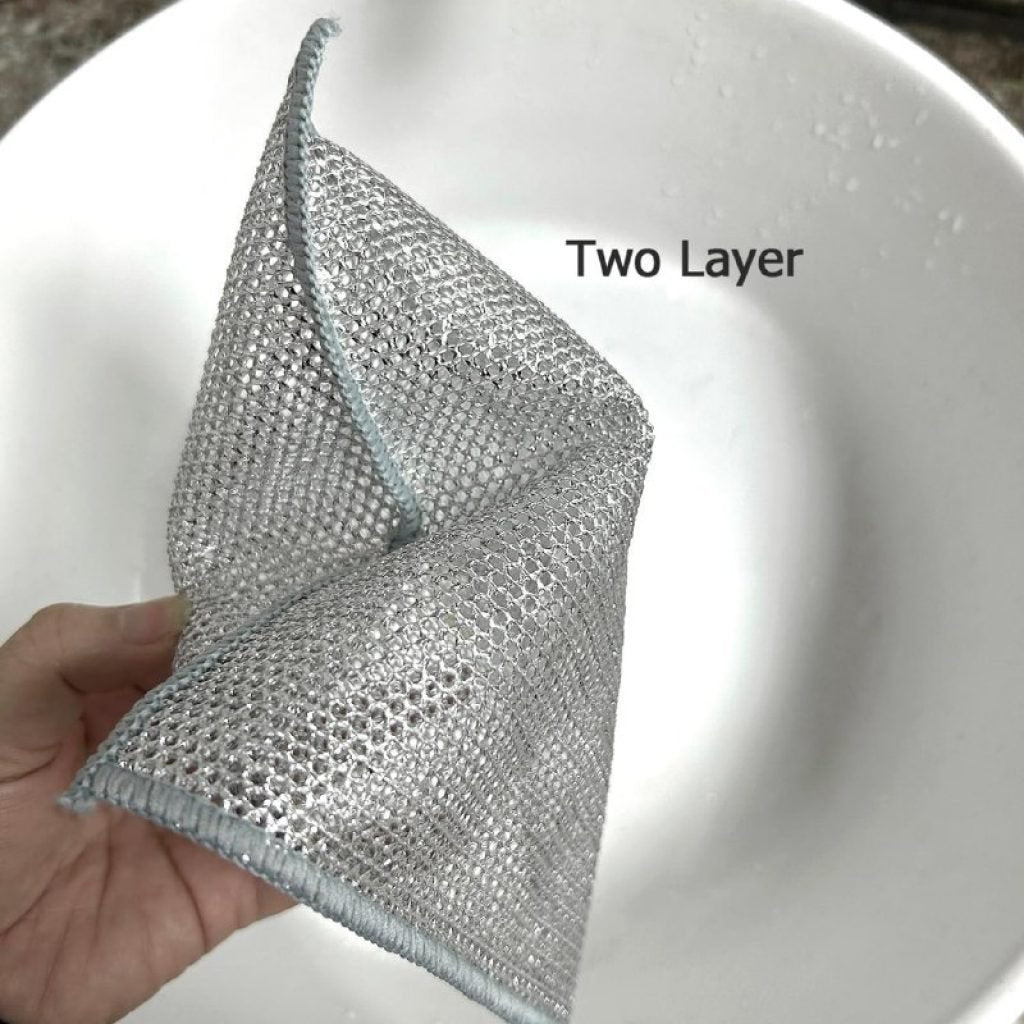 Double Layer Stainless Steel Dish Scrubber