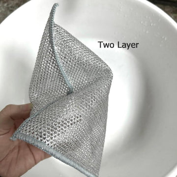 Double Layer Stainless Steel Dish Scrubber