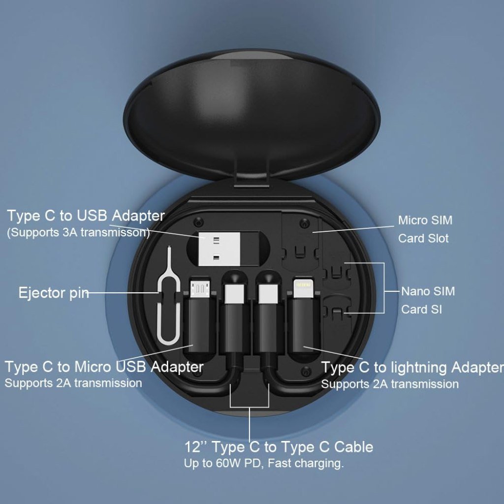 60W Travel Data Cable